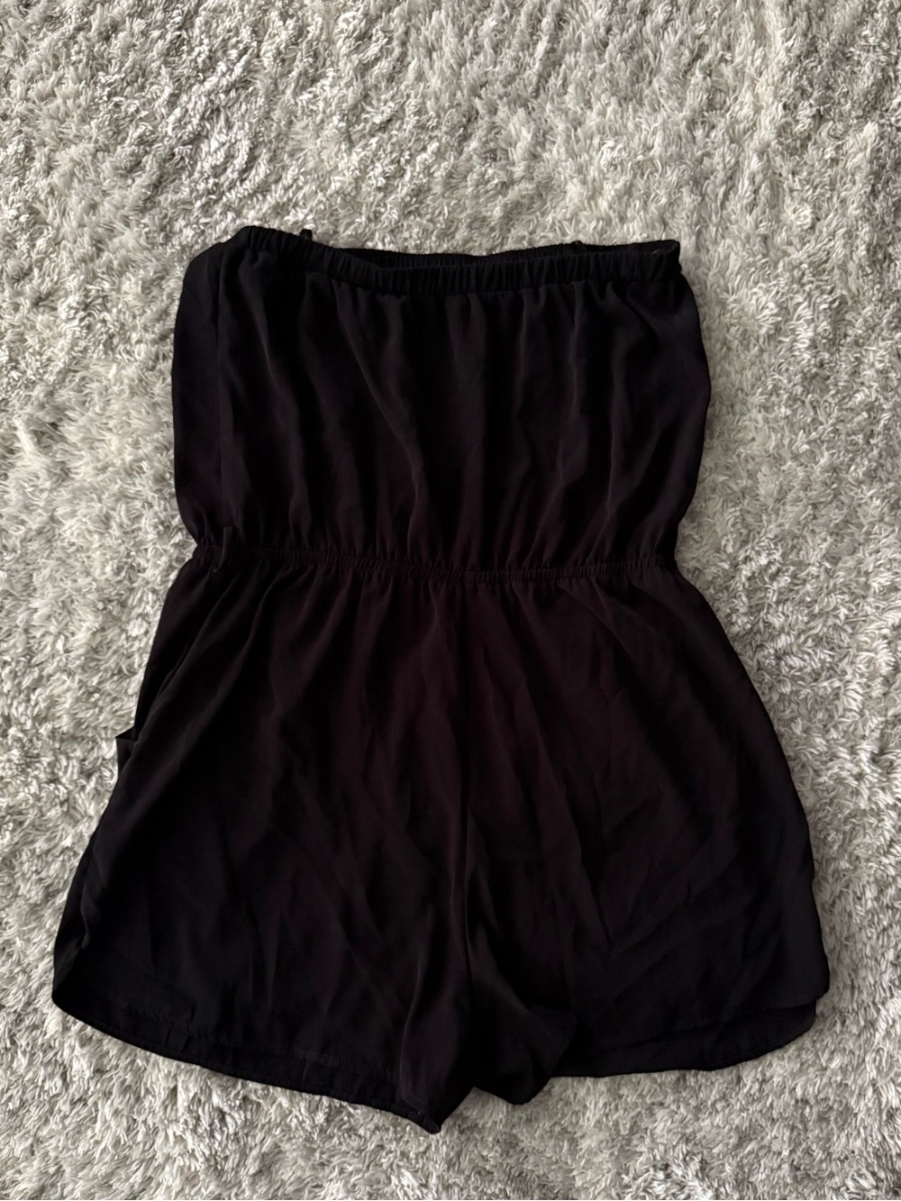 Women's Black Strapless Romper